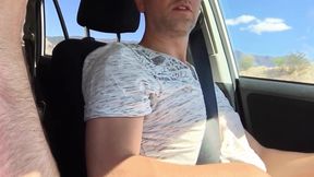 American Roadtrip - Jerk, Suck and Cum While Driving to Las Vegas