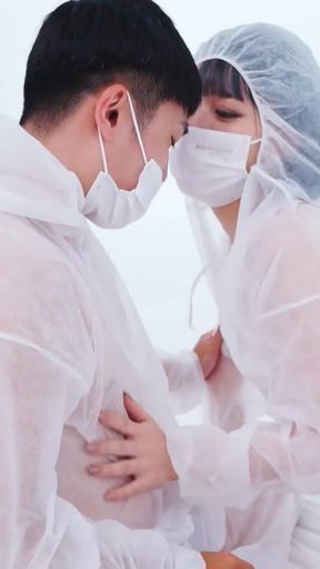 ModelMedia Asia - Having wild sex while wearing protective gear during the pandemic   Clip 1