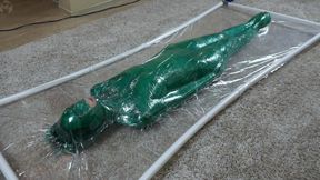 Green stretch film in a clear vacuum bed