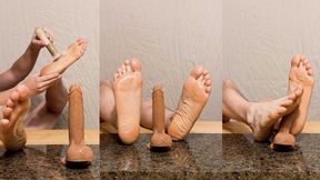 GIANT Feet Give Dildo Footjob