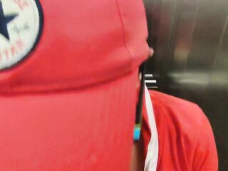 Very risky sex in a public elevator with hot neighbor Dada Deville