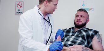 Crush Daddy gets full body check up and blowjob from Ethan Chase