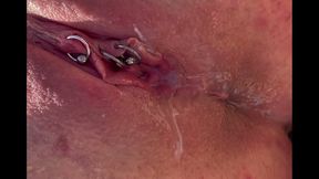 Guy pees inside my pussy with a speculum on the beach