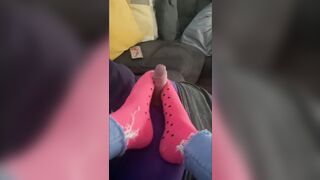 Amateur Sock Job Feet Job with Cum inside Socks and Wearing them after Runnerbean87