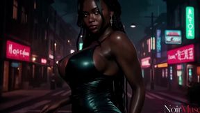 this tall black model in latex thigh-high boots begged me to rip her tight pussy with powerful thrusts [ai]