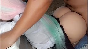 Amazing anal fuck in POV!!! This cute stepdaughter gets her ass fucked and her huge cock inserted inch by inch (Over 18)