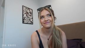 All Natural BIG TITTY BLONDE wants fucked before seeing her bf - Angie Faith