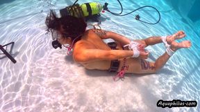 Aquaphilias- Sushii Xhyvette- Underwater Rope Bondage- PERIL