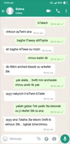 Kankefet ana wiyaha f conversation wtsp