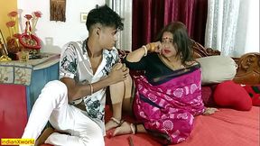 Desi New Stepmom first sex with young stepson! Hindi family sex