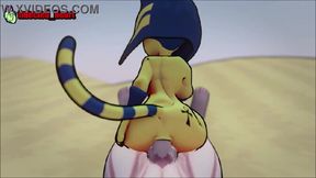 Anal and Handjob Frenzy with Ankha in Desert POV