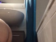 Enjoying my dildo in the bathroom
