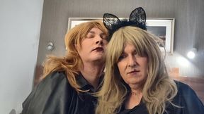 Stefff and Pamela get ready to play