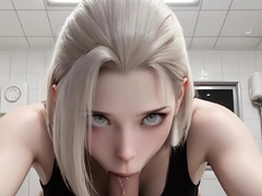 Wet tits bounce hard as cumshots paint her perfect face (AI)