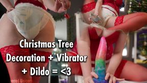 Laura's Diapered Christmas - Tree Decoration - Vibrator and Dildo Orgasms