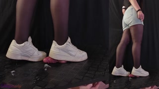 School Friend After Class Shoejob in Dirty Adidas White Sneakers
