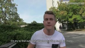 CZECH HUNTER 376 - Handsome Hunk Rides A Cock Raw On A Wooden Bench