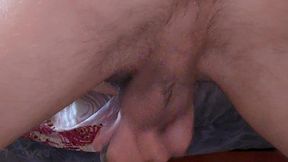 powerful anal masturbation of a male cunt with male squirt. hands-free cum