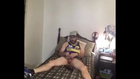 After Halloween party husband in skirt masterbateing