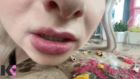 Giantess Destroys Tiny Population: Mouth focused Vore!