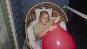 Massive Red Balloon - Tied, Overinflated, and Spontaneous Burst