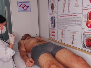 Erection in front of the nurse