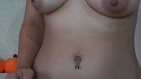 My Giantess stepsister belly button play tiny stepbrother giantess stepsister thought she would punish tiny stepbrother by putting her belly button on him and playing with him in 4k