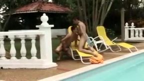Pool party bareback filling butts - BareSexyBoys.com