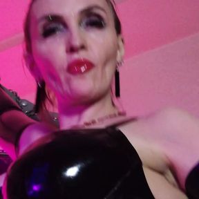 Sexy Big Ass MILF Dominatrix Eva Latex Mistress Wet Pussy Lick Slave in Mask Art Fetish BDSM