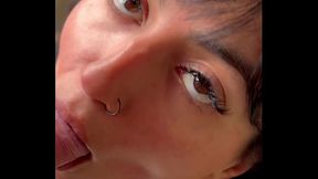 Aaliyah Yasin smokes and sucks a white cock