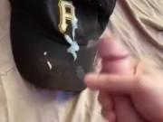 Asher Devin Shoots His Load On a Pittsburgh Hat HUGE DICK POV