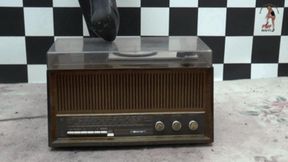 Old historical Radio under Christins High Heels