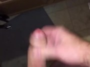 After turning myself on during my shower, I continued stroking my uncut cock & Jizzed in the sink