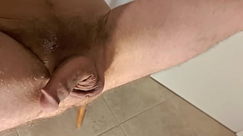 Anal fingering and carrot insertion. Milking myself to strong and loud orgasm.