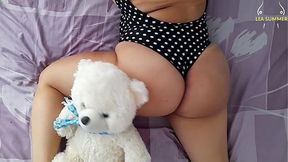 Busty Latina babe shows off her wet pussy and anal dildo
