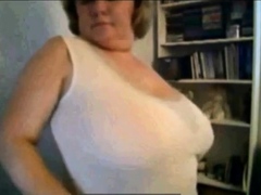 Big Beautiful Mature Nancy Plays with Her Big Tits on Webcam