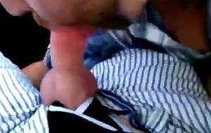 Car blowjob in the roof parking garage