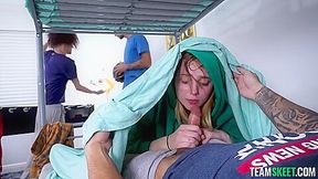 Lucy Foxxx - A Tomboy Sucked My Cock Next To Our Team!