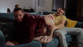 Hot Milf fucked by her stepson while wearing fur