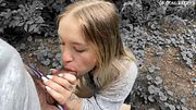 Stepsis Blowjob in the Woods Turned into Public Fucking. Almost Got Caught