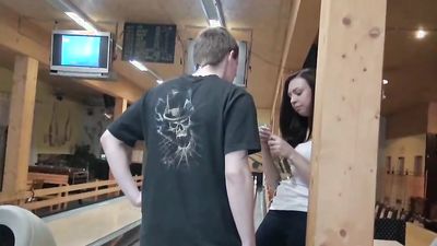 Czech cutie fucked in bowling alley