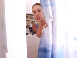 Step Mom Catches Son Spying on her in Shower, Sucks his Cock