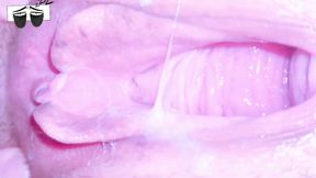 pink tight virgin pussy creampie close up