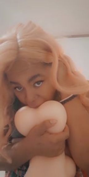 sexy bbw big tit eating doll pussy &amp; milking tits preview of onlyfans &amp; snapchat premium exclusive