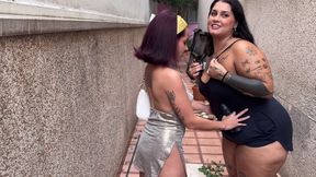 Fat Girl Picked up MILF at Carnival Block and Took Her to Abandoned House