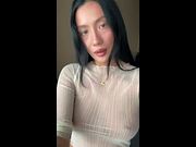 Big tits bounce as she leans forward 💘