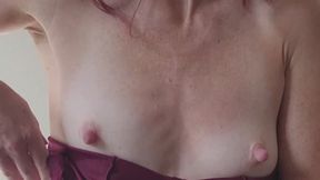 Petite MILF in a Maroon Top gets Herself Worked Up Slowly