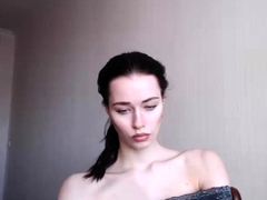 Beautiful teen brunette Jessica Sinn masturbates