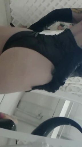 Horned Latex Mask and Pvc Striptease