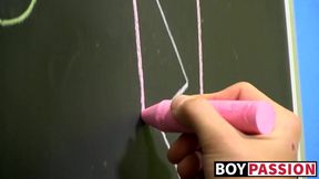 Young deviant Andy Taylor penetrated asshole with dildo